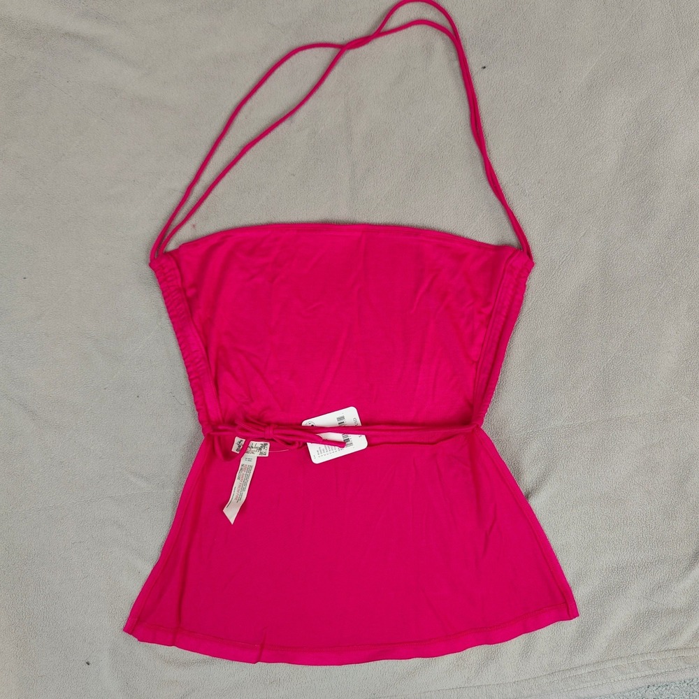 Intimately Free People Halter Top Womens Small Raspberry Pink Open Back NWT Rave - Picture 3 of 7